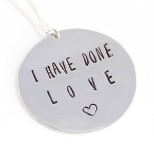 Click necklace to order the sterling silver. 40% off the regular price of $72. Code: IHAVEDONELOVE