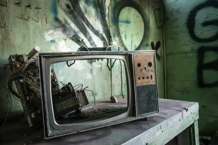 broken TV television