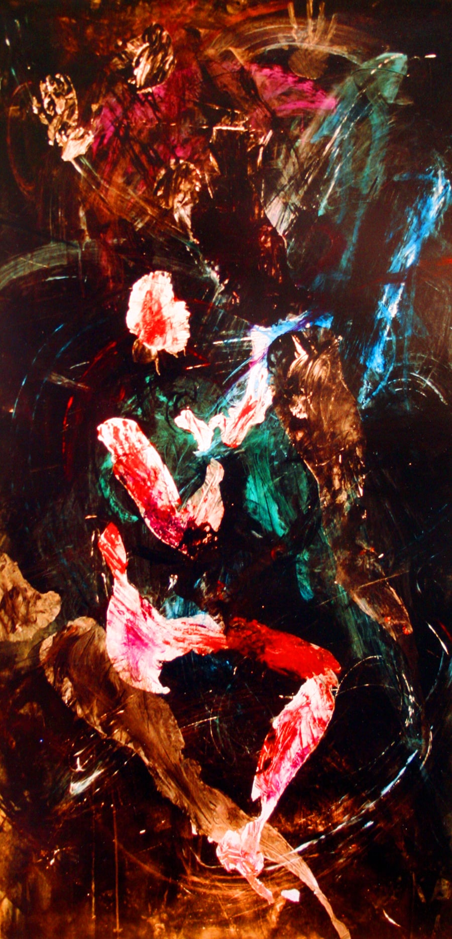 Traces, #1, from Body Print Series by Jane O'Shields-Hayner 1985 acrylic on paper size: 6' X 3.5 '