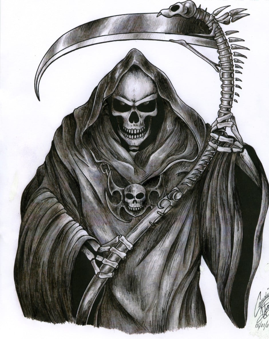the grim reaper tattoo by demonchild97